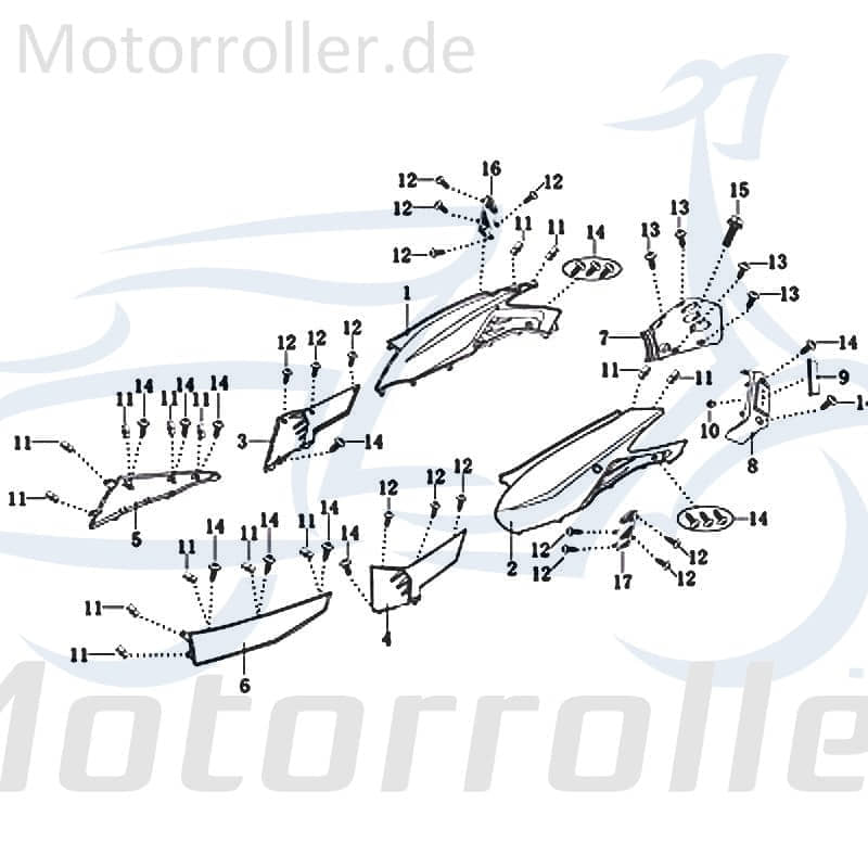 Frontverkleidung weiß Windschild 706433