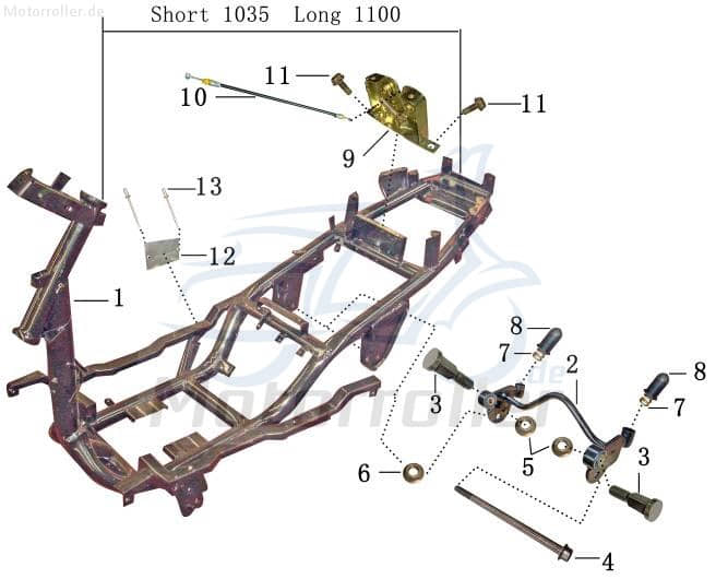 Schraube M6x16mm mit Bund Baotian Scooter DAE-95701-06016-07 Motorroller.de Bundschraube Maschinenschraube Flanschschraube Flansch-Schraube 1E40QMB