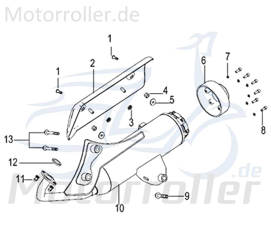 Kreidler Insignio 125 2.0 Buchse Auspuffblende Hülse 750249 Motorroller.de Distanzhülse Lagerbuchse Distanz-Hülse Distanzbuchse Passhülse Passbuchse