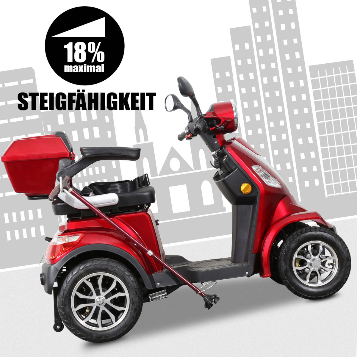 E-Quad Scoody E4 Shopper 15 1000 Watt 15 km/h Seniorenmobil Seniorenroller E-Roller E-Scooter Elektroroller Blei-Gel-Akku