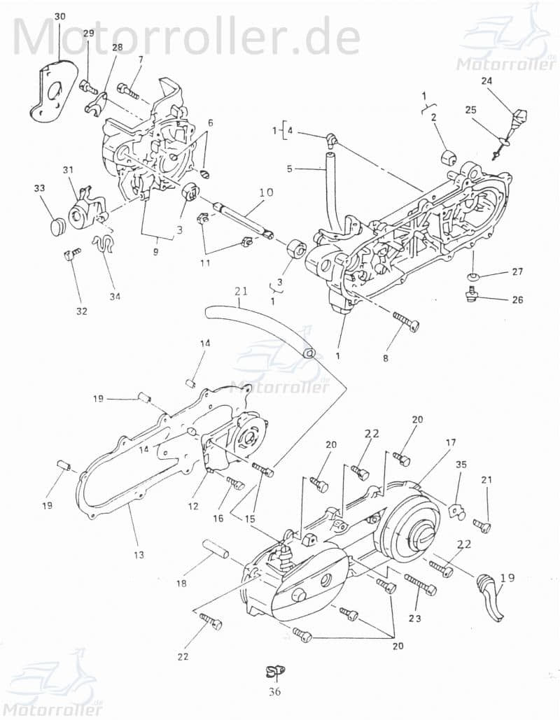 Adly Senkkopfschraube JET 50 Senkschraube Roller 50ccm 2Takt Motorroller.de Senkkopf-Schraube Senk-Schraube Minarelli liegend Scooter Ersatzteil
