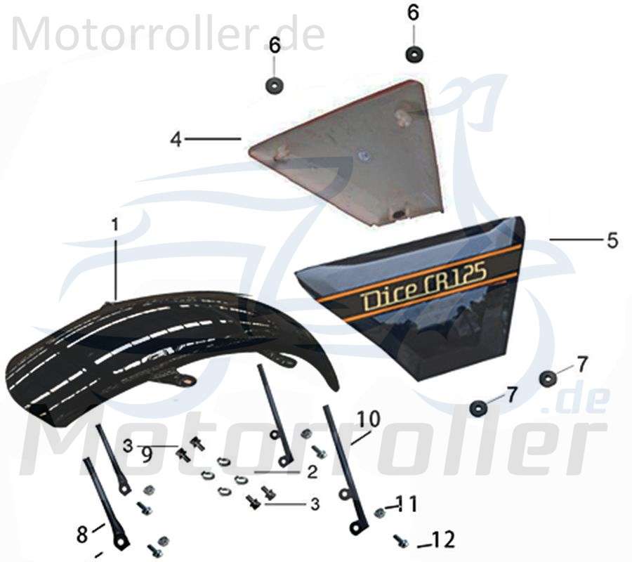 Kreidler DICE CR 125i Seitenverkleidung links schwarz 780203 Seitenabdeckung Seitencover Seitenleiste