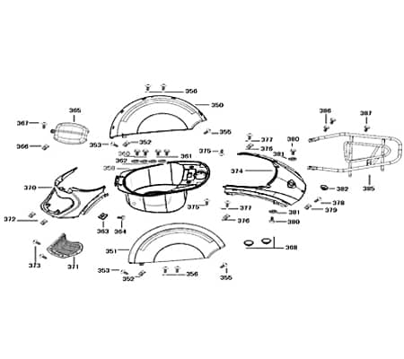 Seitenverkleidung links Seitendeckel Motorroller 740852