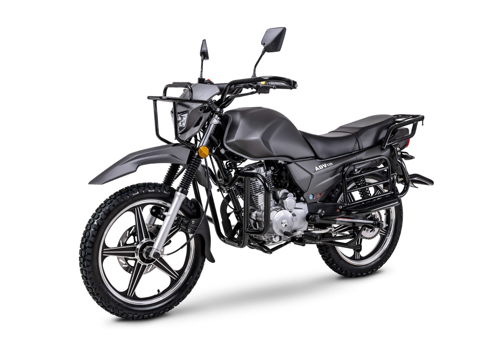 Motorrad Fighter 125 ADV-RS schwarz matt Euro 5+ Schaltmoped 125ccm 4 Takt Leichtkraftrad