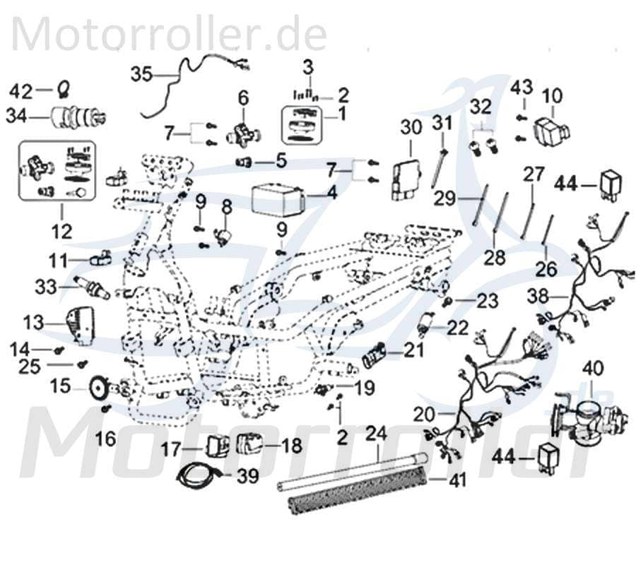 Kreidler Insignio 125 2.0 EFI Kabelbaum 125ccm 4Takt 750377 Motorroller.de EFI-Kabelsatz Scooter Original Ersatzteil Service Inpektion