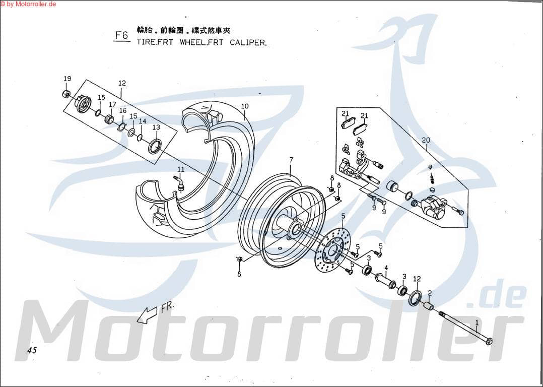PGO Big Max 90 Vorderrad Vorderfelge 90ccm 2Takt P9401100600 Motorroller.de Vorderradfelge Vorderrad-Felge vorne Vorder-Felge Vorder-Rad Scooter