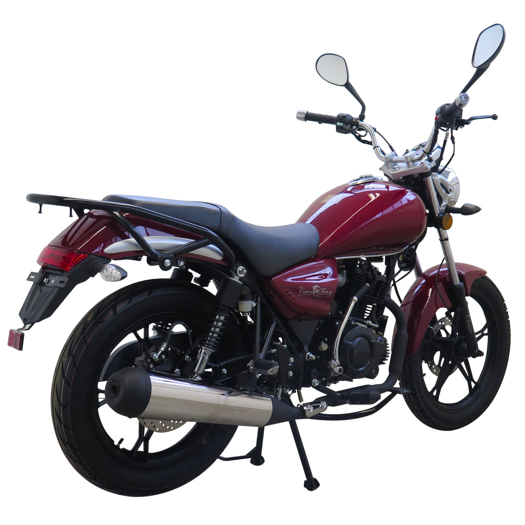 Motorrad Fighter 125 C-S rot 90 km/h Euro 5+ Schaltmoped Chopper 125ccm 4 Takt Leichtkraftrad Krad Kraftrad