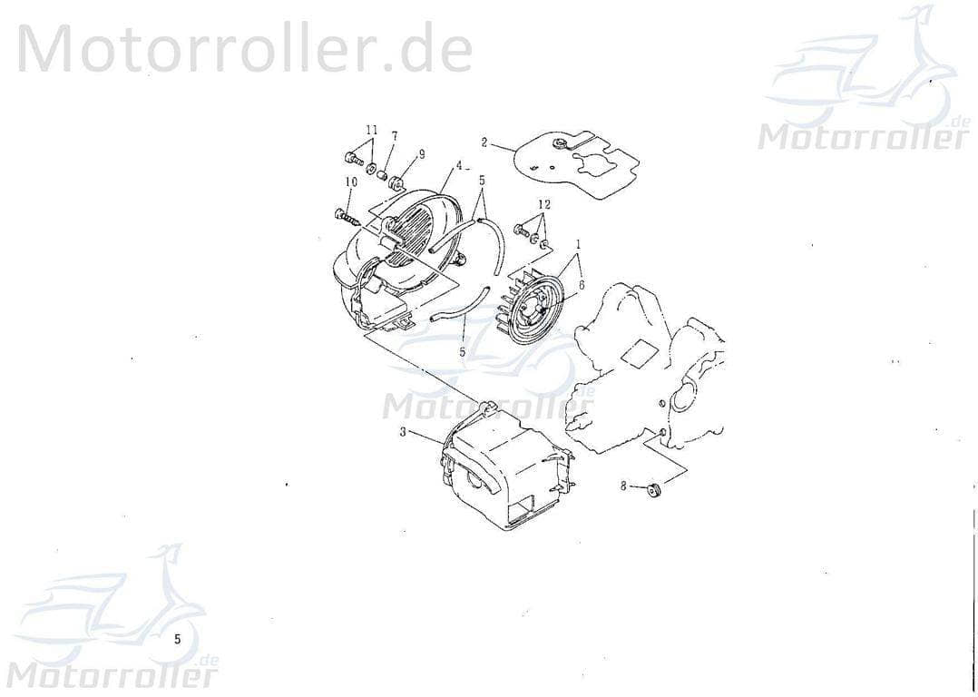 Lüfterabdeckung flach rechts 2Takt 50ccm 31131002