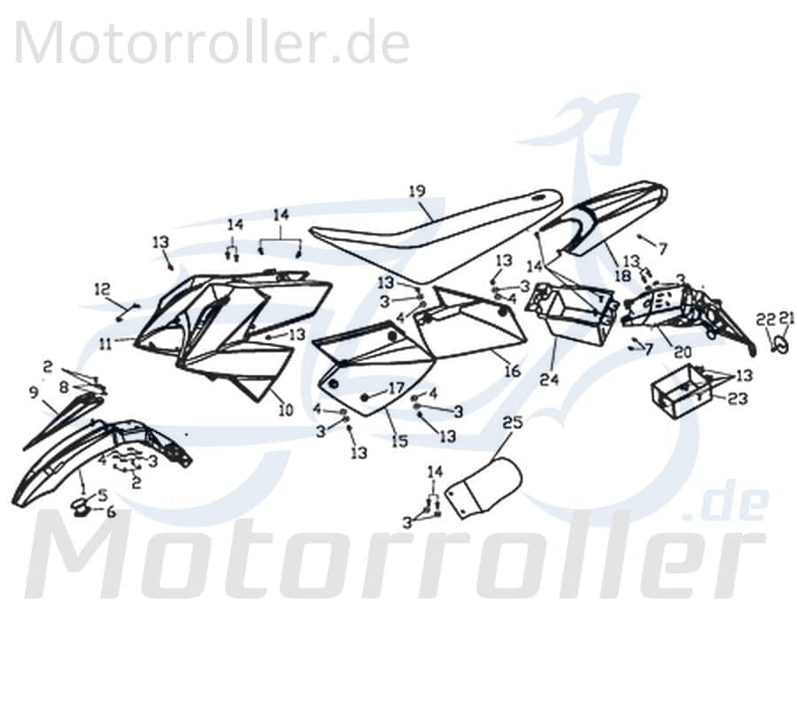 CPI Supermoto 125 DD Seitenverkleidung 125ccm 4Takt D08-63521-00-69 Motorroller.de Seitendeckel Seitenabdeckung Seitenleiste Seiten-Verkleidung Moped
