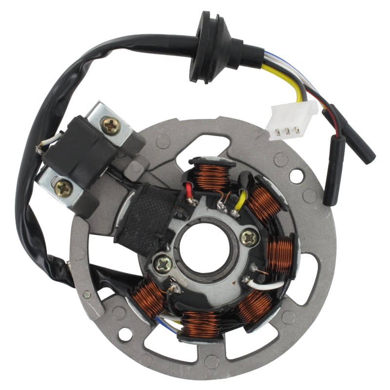 CPI Lichtmaschine Stator 6 Spulen Pick-up außen 34310G02F000 Motorroller.de D=79mm 5 Kabel 1x3 + 2x1 Pol Ankerplatte Zündplatte Zündgrundplatte Moped