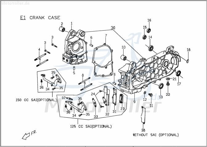 PGO Abdichtungsplatte 125ccm-4Takt G-Max Roller C1286320000 Motorroller.de PGO 125ccm-4Takt G-Max 125 Mokick Ersatzteil Service Inpektion Direktimport