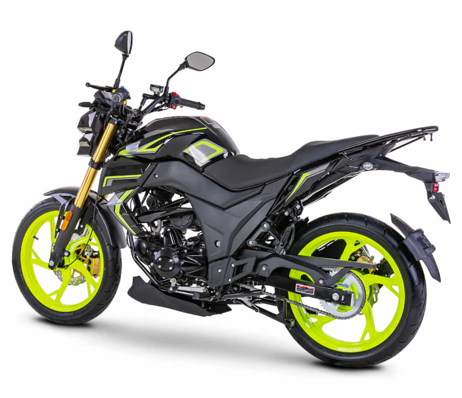 Motorrad Fighter 50 DV-RS neon-grün/schwarz 45 km/h Euro 5 Schaltmoped