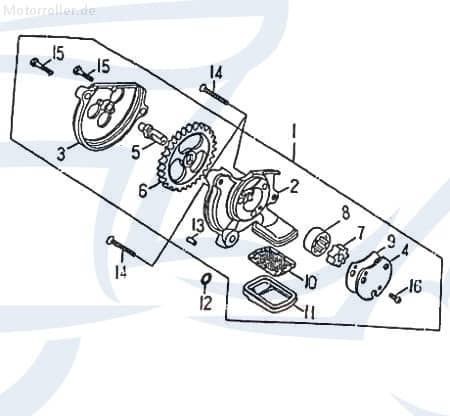Rex Quad 150 Ölpumpe Öl-Pumpe Oil-Pump 250ccm 4Takt 91030 Motorroller.de Oil-Pumpe Oilpumpe 250ccm-4Takt ATV Kreidler Mustang 250 UTV Ersatzteil