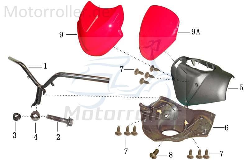 Lenker schwarz Schraubbefestigung Mitte 645mm 1030304-1