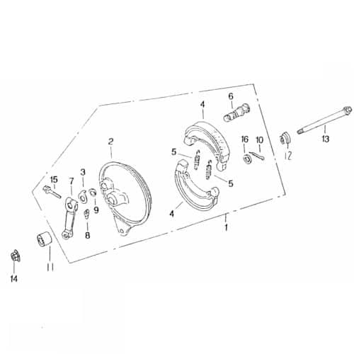 Bremsbelagträger komplett Rex Cruiser 125 Hinterradbremse 97125