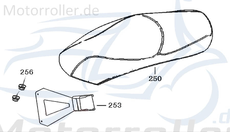 Rex Bergamo 50 Sitzbankscharnier Gelenk 50ccm 4Takt 740518 Motorroller.de Scharniergelenk Sitzbank-Scharnier Halter Sattel-Scharnier Sitzscharnier