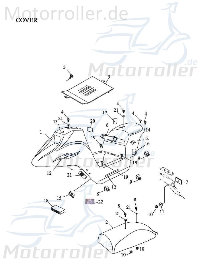 Adly Fun Cruiser FC 20 Halteplatte 50ccm elektro 31506-165-001 Motorroller.de Stahlplatte Halter Montageschiene Fixierung Halterung Montageplatte