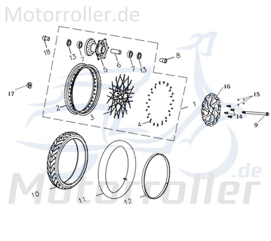 CPI Supermoto 125 DD Buchse 125ccm 4Takt Y9B-43283-00-02 Motorroller.de rechts Hülse Distanzhülse Lagerbuchse Distanz-Hülse Distanzbuchse Passhülse