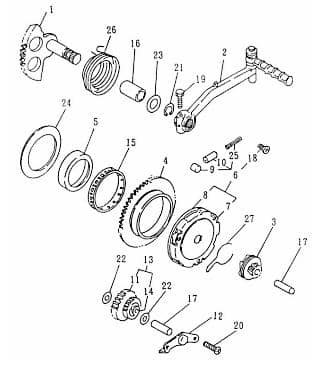 SMC Kickstarterwelle Rex Antriebswelle Achse 50ccm 2Takt Motorroller.de Getriebeeingangswelle Antriebsachse Ausgangswelle Getriebeausgangswelle