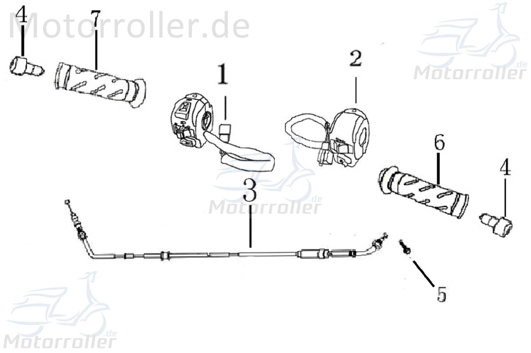 Kreidler Hiker 50 DD Gaszug 1680/95mm 50ccm 2Takt 1080202-4 Motorroller.de Seilzug Bautenzug Gasseilzug Bauten-Zug Bowden-Zug Gas-Zug Seil-Zug Scooter