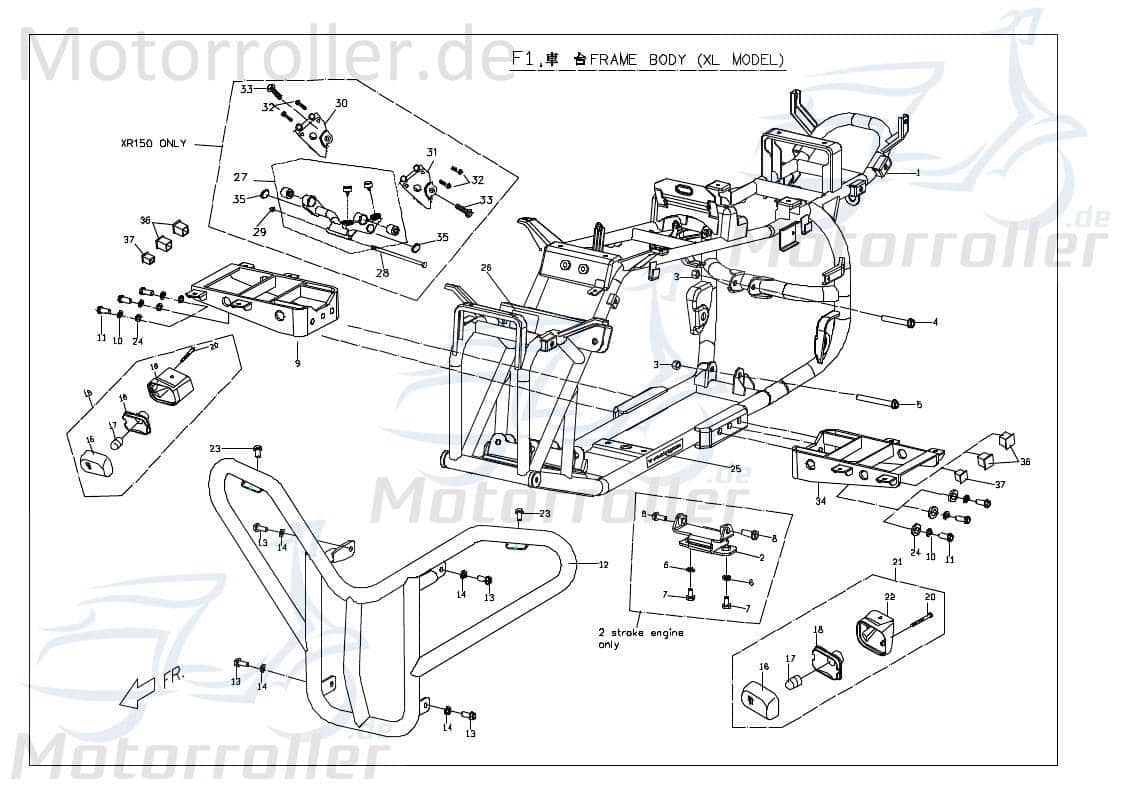 PGO Gummikappe Halter Fußraste X-Rider 90 Gummitülle Quad X0701040000 Motorroller.de Gummiaufnahmestutzen ATV X-RIDER 110 UTV Ersatzteil Service