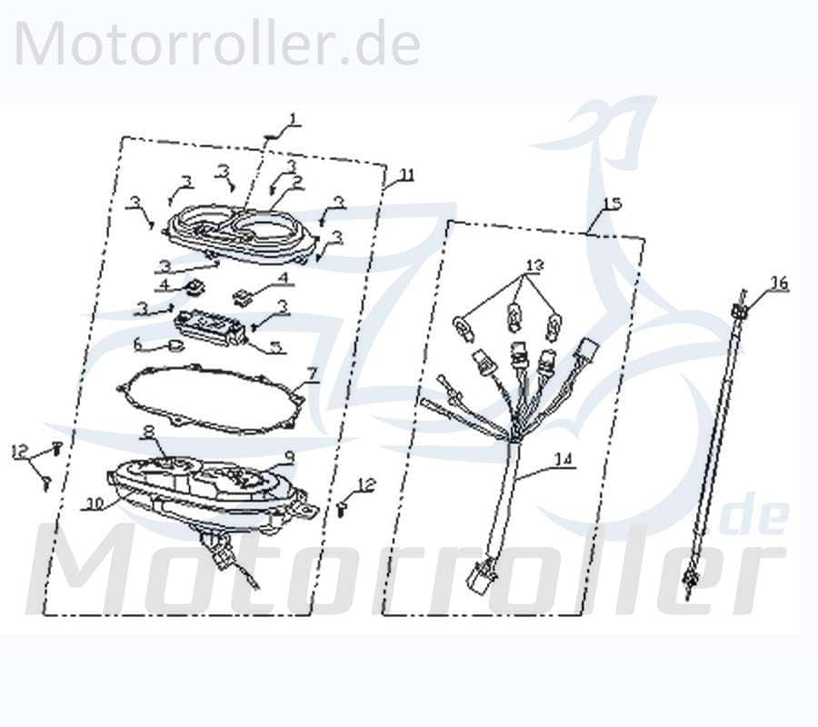 CPI Vabene 50 Kabelbaum Tacho 50ccm 2Takt Q0H-23690-00-00 Motorroller.de Tachometer Stromverteiler Kabelbaumverteiler Kabelsatz Kabel-Baum Scooter
