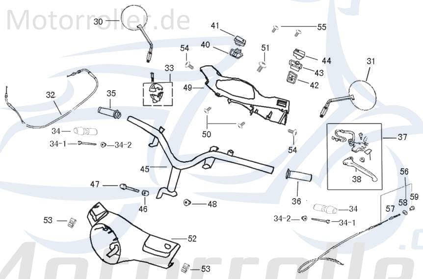Kreidler Flory 50 Classic Haltegriff links 50ccm 4Takt 740096 Motorroller.de Handgriff Lenkergriff Griffgummi Lenker-Griff Hand-Griff Griff-Gummi