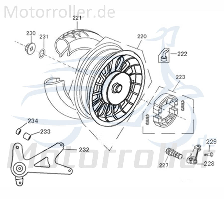 Schraube M6x35mm Jonway Flory Classic 50 Scooter 50ccm 740176 Motorroller.de Bundschraube Maschinenschraube Flanschschraube Flansch-Schraube Kreidler