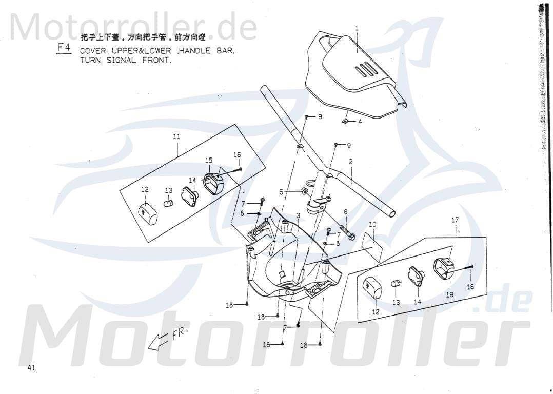 Lenkerverkleidung oben Abdeckung Deckel PGO P1613000000