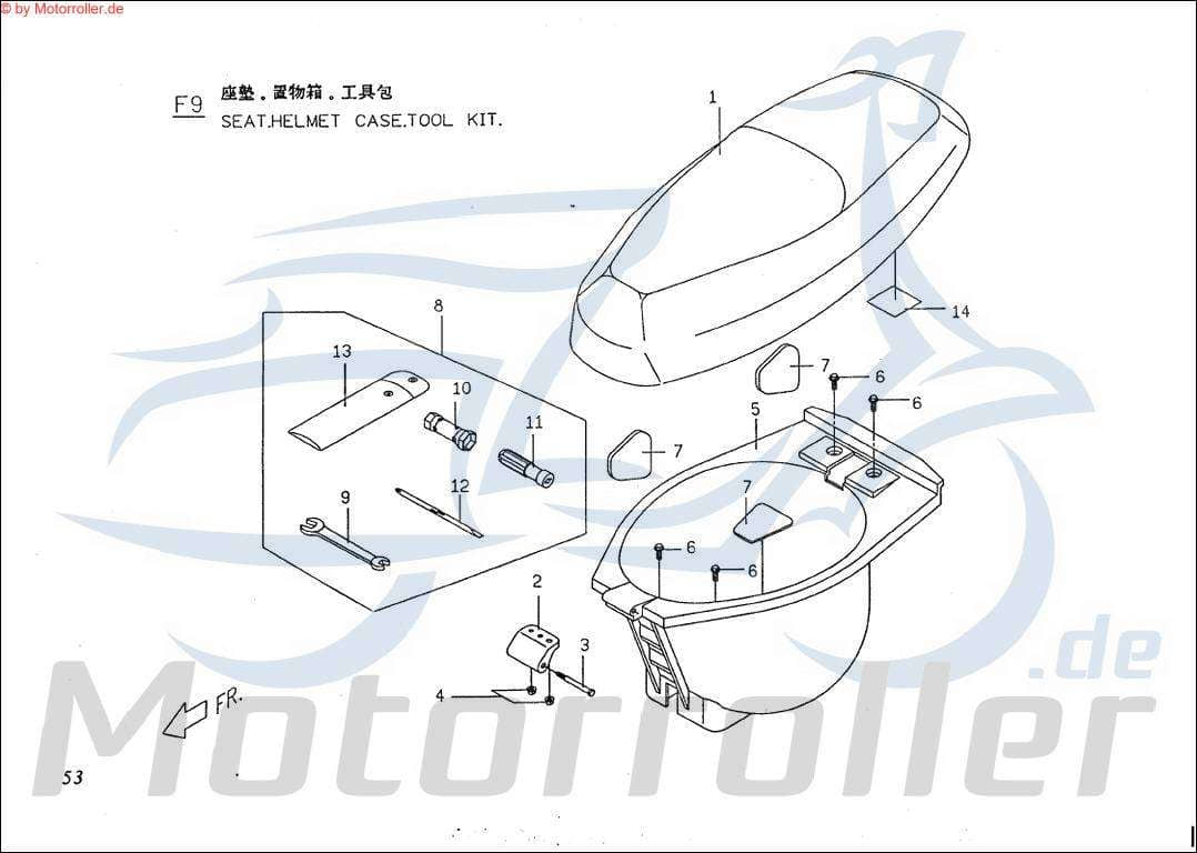 PGO Big Max 90 Sitzbank Sattel 90ccm 2Takt P1671000600 Motorroller.de Fahrersitz Sitz-Bank Doppelsitzbank Einzelsitz Einzelsitzbank Scooter Ersatzteil