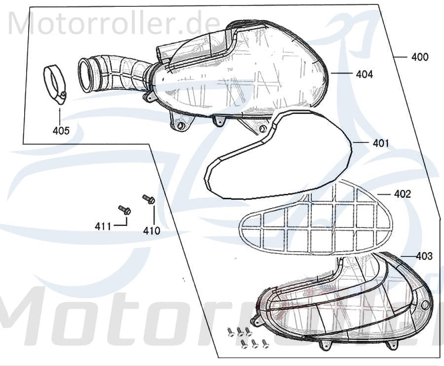 ZNEN Fixierungsgitter 50ccm 4Takt 17213-ALA1-9000 Motorroller.de Luftfiltereinsatz 50ccm-4Takt Scooter Ersatzteil Service Inpektion