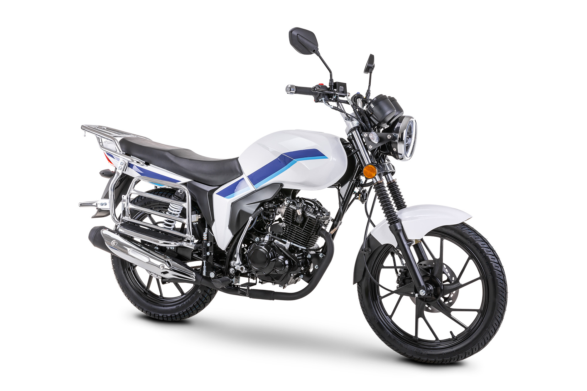 Motorrad Fighter 125 C-RS weiß 90 km/h Euro 5+ Schaltmoped Mokick Kleinkraftrad