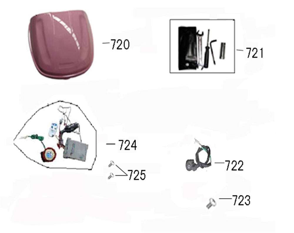 AGM GMX 460 Sport Bordwerkzeug 50ccm 4Takt 89010-F8-9000 Motorroller.de Werkzeugset Werkzeugtasche Werkzeugbox Pannenwerkzeug Servicewerkzeug Scooter
