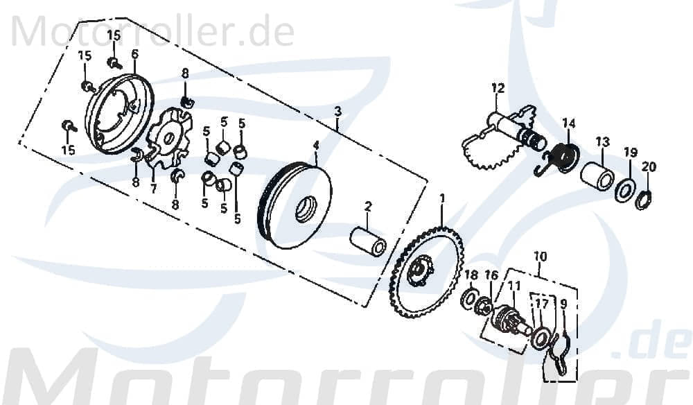Nockenscheibe 2Takt 50ccm 1E40QMB DAE-22131-SE5-0002