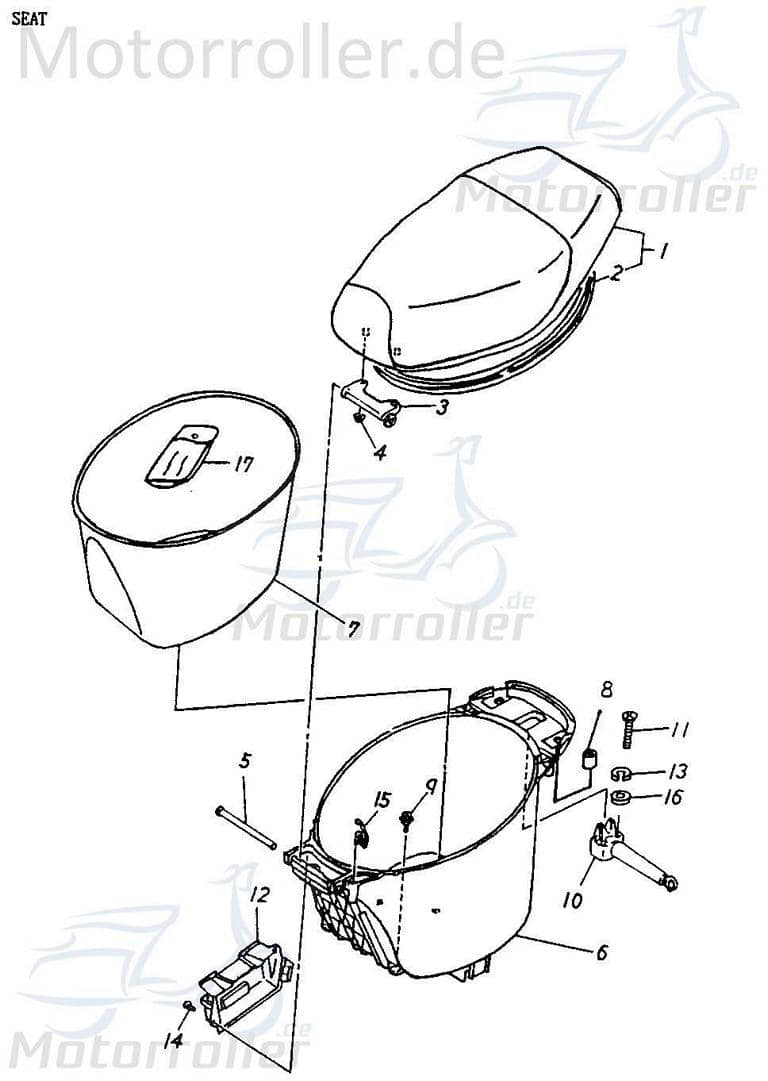 Adly Fixierwelle Sitz Adly Cat 50 50ccm 2Takt 77203-116-000 Motorroller.de Minarelli liegend Scooter Fox Plus 50 FP-50 Ersatzteil Service Inpektion