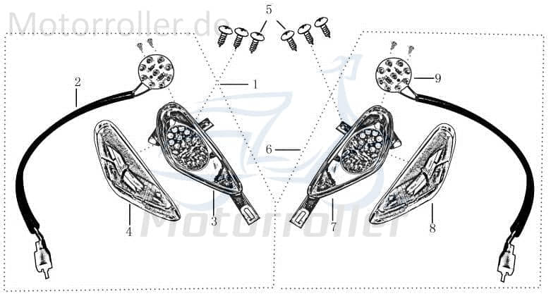 Kreidler Hiker 2.0 125 DD LED Blinker vorn links 706346 Motorroller.de Frontblinker Scooter Original Ersatzteil