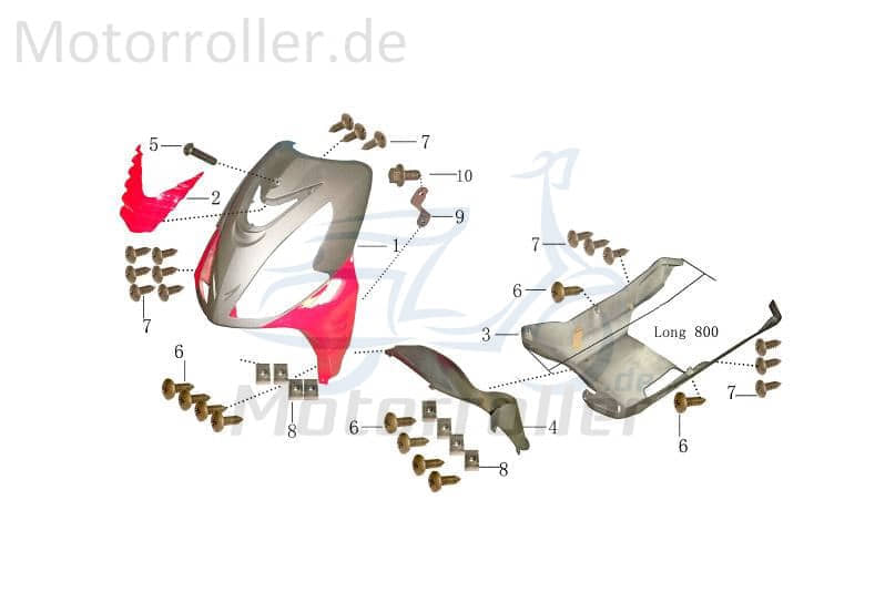 Frontverkleidung gelb-schwarzmatt Fighter 50 AGM 50ccm 2Takt Motorroller.de YY50QT-28 Frontschürze Frontmaske Front-Cover Lenkerverkleidung 1E40QMB