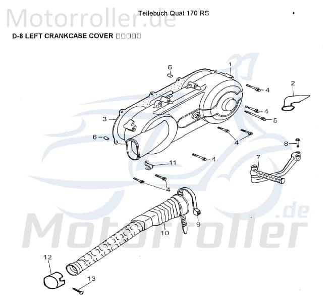 AEON Entlüftungsschlauch Cobra 180 RS Quad ATV 180ccm 4Takt Motorroller.de Ablaufleitung Entlüftungs-Schlauch 125ccm-4Takt UTV Ersatzteil Service