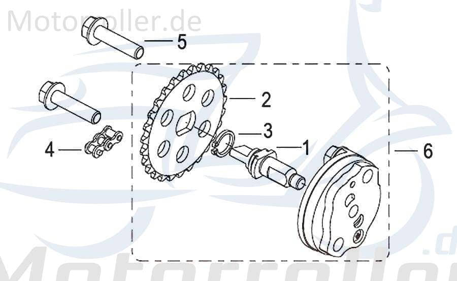 SMC Antriebskette Ölpumpe Generic Zion 125 4Takt 269053000000 Motorroller.de Kettenantrieb Motorradkette Ketten-Antrieb Antriebs-Kette 125ccm-4Takt