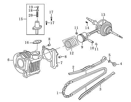 Dichtung Zylinderfuß 4Takt 50cc 139QMB 704043 Motorroller.de Zylinderfussdichtung Zylinderdichtung Motordichtung Rex Kreidler