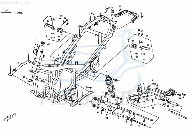 Träger / Halter Fußbrett rechts M242A420000