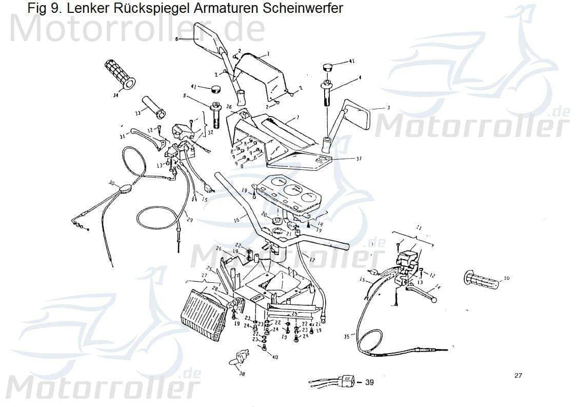 PGO Lichtschalter links Star 50 Knopf Ausschalter 50ccm 2Takt Motorroller.de Einschalter Scheinwerferschalter Licht-Schalter PGO 50ccm-2Takt Scooter