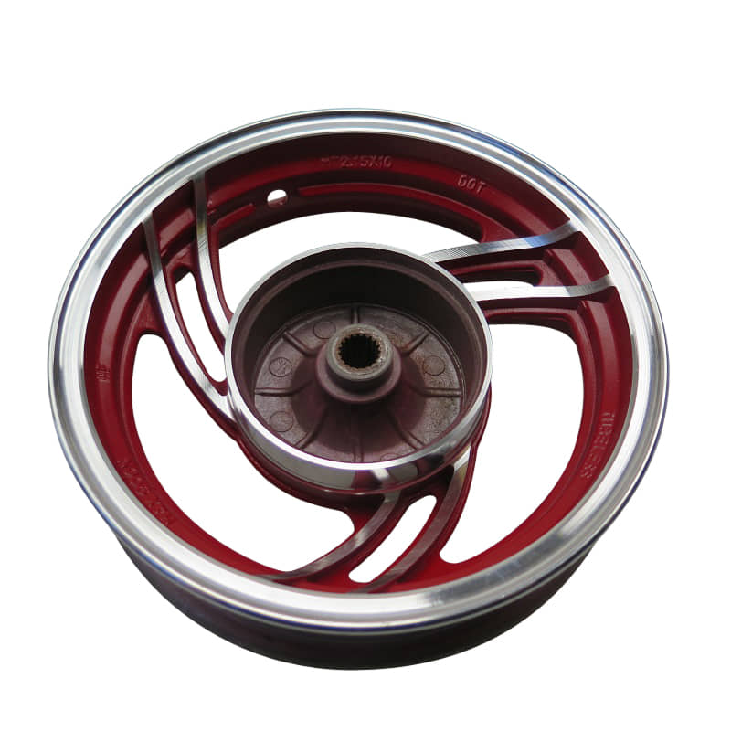 Hinterradfelge Alu 2.15-10 rot-poliert Rad Alurad 1040402-3-R Alufelge Hinterrad Felge Trommelbremse