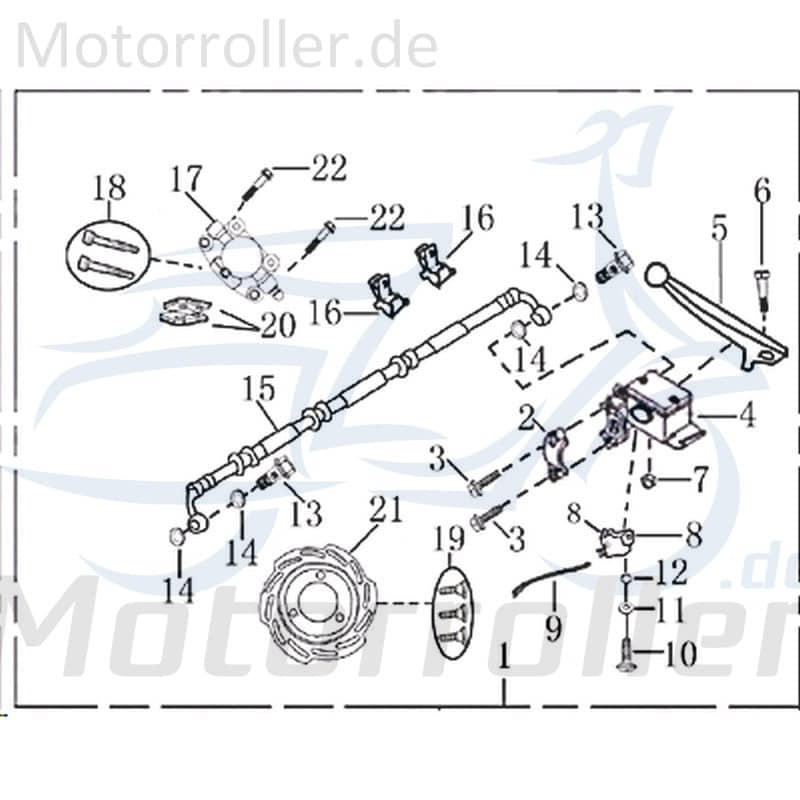 Jonway Galactica 2.0 RC 50 Bremssattel 50ccm 2Takt 707004 Motorroller.de Bremszange Brems-Zange Brems-Sattel Bremshalterung Bremsblock Brems-Block