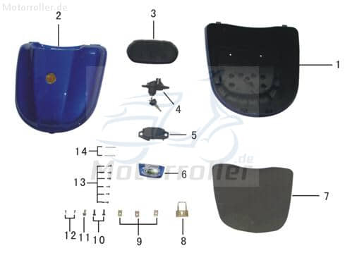 Eppella Eppella Scoody 20 Top Case Schloss ZW-L-04 Motorroller.de Gepäckbox Kofferträger Cargobox Topcasehalterung Elektroroller Guewer Service