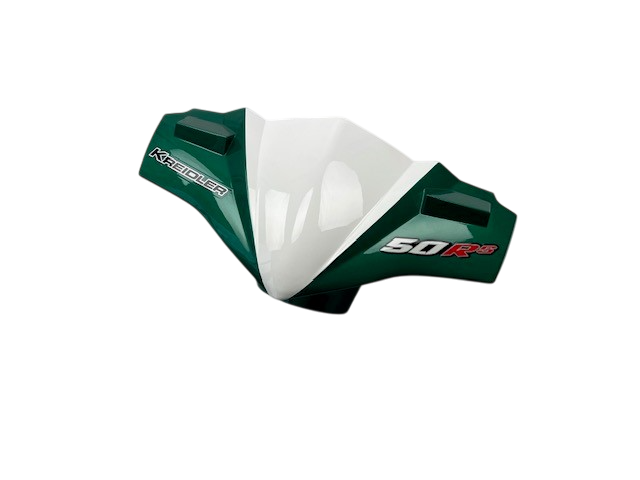 Kreidler Florett 2.0 2.1 RS 50 Lenkerverkleidung grün/weiss 741402 Motorroller.de Frontverkleidung Frontmaske Lenkerabdeckung Front-Cover Blende