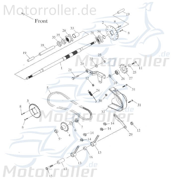 Adly Welle GK 125 Antriebswelle Achse Buggy 125ccm 4Takt Motorroller.de Getriebeeingangswelle Antriebsachse Ausgangswelle Getriebeausgangswelle 152QMI