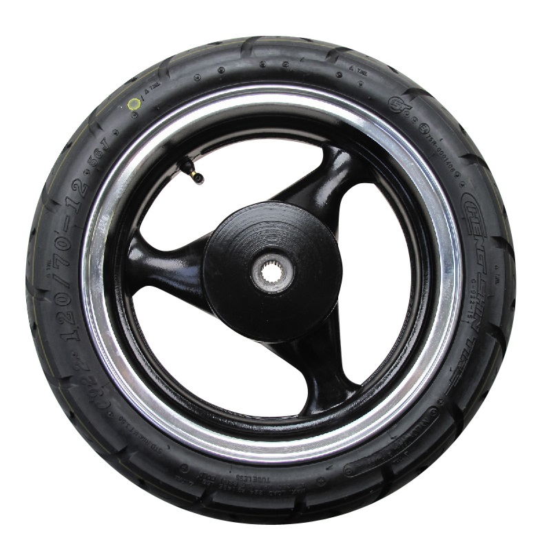 Hinterrad komplett 3.50-12 schwarz Reifen 120/70-12 706749