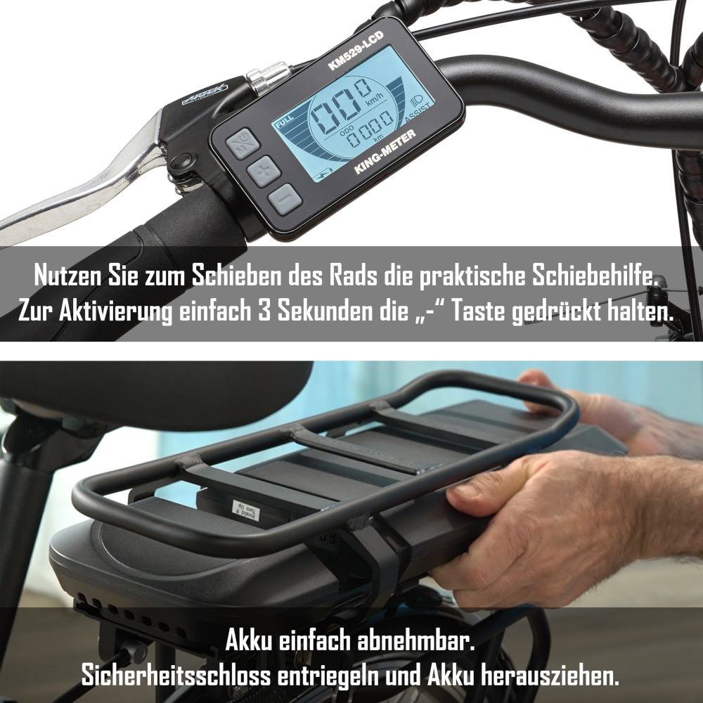 E-Bike Telefunken RC890 Multitalent Elektrofahrrad City-Pedelec weiß 28" RH 49cm E-Fahrrad Citybike