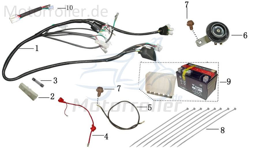 Batterie-Plus-Kabel 770mm 4qmm rot AGM Pluskabel 50ccm 2Takt Motorroller.de Batteriekabel Batterieleitung Batterie-Kabel Akku-Kabel Akkukabel Scooter